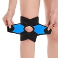 thumbnail image 4 of Adjustable Compression Knee Brace Cross Support for Arthritis Pain Meniscus Tear Sports Protection Green, 4 of 4