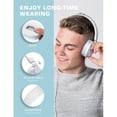 thumbnail image 3 of Jelly Comb Kids Headphones,Foldable Headphones with Microphone Wired On-Ear Stereo Earphones, Great for Kids Children Girls Boys Teens Adults White Blue, 3 of 6