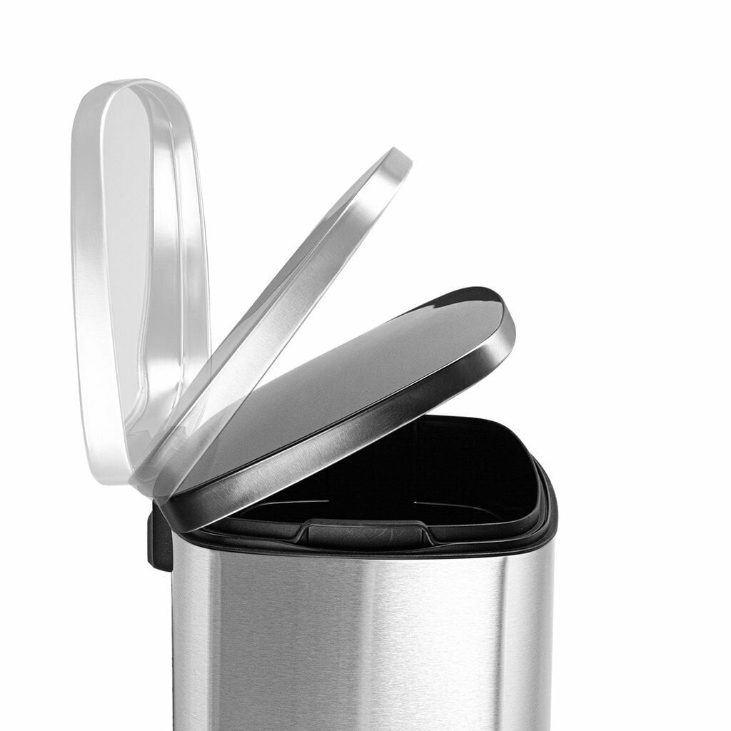 Nine Stars Automatic Kitchen Trash Can, 13 Gallon Stainless Steel, Motion Sensor Hands-Free Soft-Close Lid Garbage Bin, Silver