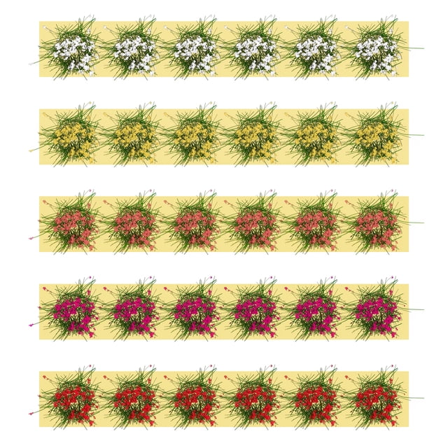 MasteelfCA 5pcs Microlandscape Mini Flower Clusters Static Scenery Models DIY Miniature Grass Clusters