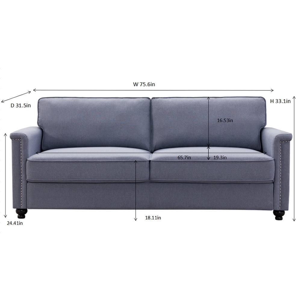 Kepooman 45" Modern Sofa Bed, Upholstery Fabric 3 Seater Sectional Sofa with Wood Leg, Green Kepooman 45" Modern Sofa Bed, Upholstery Fabric 3 Seater Sectional Sofa with Wood Leg, Green
