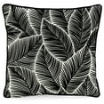 thumbnail image 4 of Jordan Manufacturing 16" x 16" My Happy Place Black Novelty and Leaves Reversible Square Outdoor Throw Pillow, 4 of 13