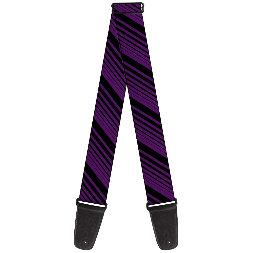 Buckle-Down Guitar Strap, Diagonal Stripes Purples, 2 Inches Wide