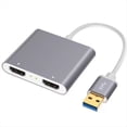 thumbnail image 1 of Adaptador USB 3.0 A Dual, Convertidor de USB A 2 para Pantallas Iguales, 1 of 8