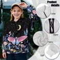 thumbnail image 6 of Uorisanigo Girls Sweatshirts Fashion Long Sleeve Pullover Crop Tops Oversized Floral Butterfly Quarter Zip Sweatshirts School Cropped Pullover Hoodies for Sports and Daily Wear, 6 of 7