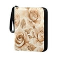 thumbnail image 2 of Game Card Storage Bag Collectible Trading Card Albums The 4-Pocket Card Binder With 50-Page Sleeve Can Hold 400 Game Cards Beige Roses, 2 of 6
