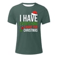 thumbnail image 4 of Mens Christmas Fall Tops Crewneck Holiday Themed Apparel Couple Matching Short Sleeve Mens Bussiness Casual Shirt,Green,XL, 4 of 5