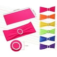 thumbnail image 2 of 60 Pieces Mexican Theme Stretch Chair Sashes Dining Spandex Chair Sashes Bands with Buckle for Wedding Event Fiesta Party Favor Ceremony Reception Banquet Mardi Gras Decoration (Solid), 2 of 7