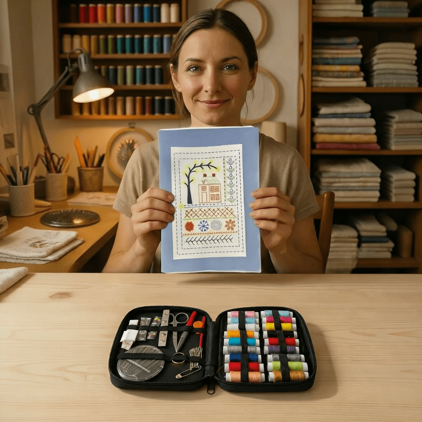 Kcomotee Embroidery Stitch Book Kit ,Embroidery Kit 86 Piece, Perfect for Beginners and Craft Lovers
