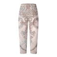 thumbnail image 4 of Styesk Pantalon pour Femmes Dames Été Confortable Ample Jambes Larges Mode Capris Imprimés, 4 of 5
