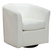 Souta Faux Leather Off-White Swivel Club Chair