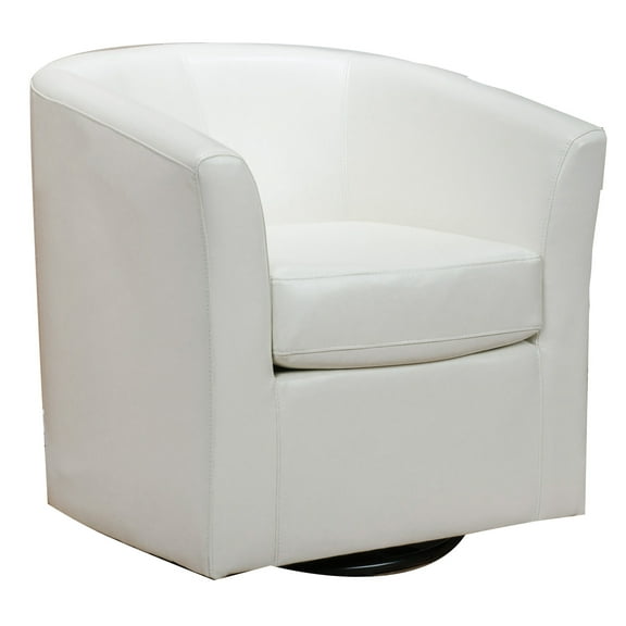 Souta Faux Leather Off-White Swivel Club Chair