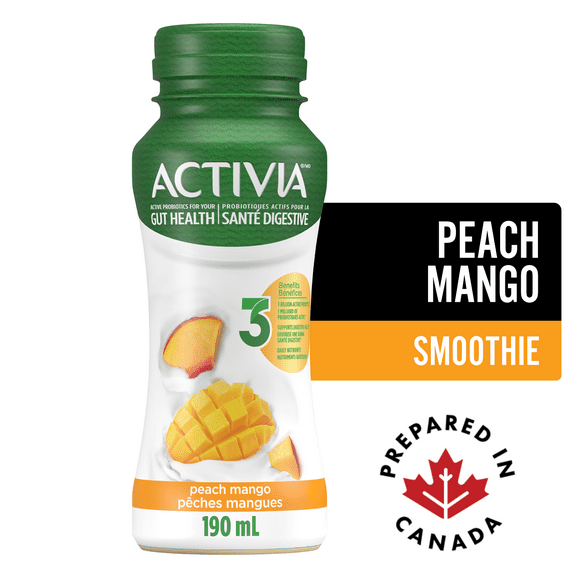 Activia Probiotic Yogurt Drink, Peach-Mango, Smoothie, 190ml