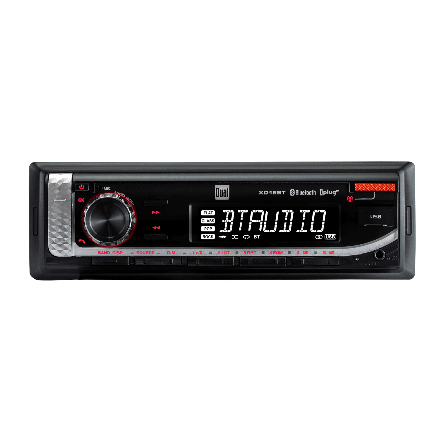 Dual Electronics XD18BT Single DIN Car Stereo, Bluetooth, Siri/Google