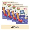(4 pack) Earth's Best Organic Bite-Size Munchy Fingers Mixed Berry Puffed Baby Snack, 1.05 oz Box