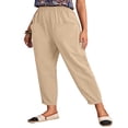 thumbnail image 3 of Women‘s Summer Harem Pants with Elastic Waist and Front Pocket, 3 of 5