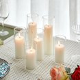 thumbnail image 4 of Set of 6 White Pillar Candles with Clear Glass Hurricane Holders- Elegant Cylinder Candle Vases for Weddings, Parties, Centerpieces, Home & Office Decor., 4 of 8
