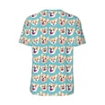 thumbnail image 3 of Balery Cute Corgi Head Baseball Jersey for Men Casual Button Down Shirts Short Sleeve Active Team Sports Uniform-Small, 3 of 9