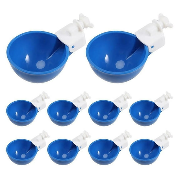 10-pack - Blue Large Automatic Chicken Water Cups - Chicken Water Cups Suitable for Chicken Water