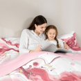 thumbnail image 4 of Manfei Soft Abstract Marble Twin Comforter Sets, Fluid Swirl Bedding Set, Pink White Gold, Pink Reversible 2 Pieces, 1 Comforter and 1 Pillowcase, 4 of 6