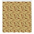 thumbnail image 3 of Southwestern Shower Curtain, Native Pattern Inspired by Caveman Drawings Prehistoric Art and Culture, Fabric Bathroom Set with Hooks, 69W X 70L Inches, Pale Yellow Brown, by Ambesonne, 3 of 3