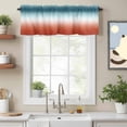 thumbnail image 2 of Gradient Green Valance Curtain for Windows Modern Minimalist Green Orange Red Ocean Beach Rod Pocket Curtain Valances Short Window Treatments Panels for Kitchen Bathroom Laundry Basement 54 x 18 Inch, 2 of 9