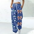 thumbnail image 2 of QATAINLAV St. Patrick's Day Sweatpant for Women Shamrock Print Drawstring Elastic Waistband Joggers Pant Casual Cinch Bottoms Trouser, Blue, XL, 2 of 6