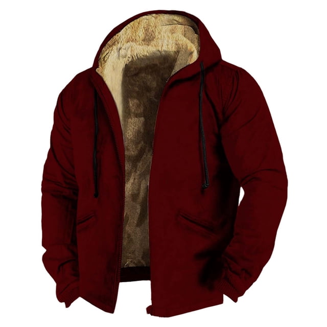 Veste pour Hommes Manteau Chaud à Capuche Doux Confortable Léger Sports d'Hiver Tendance Mode
