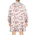 thumbnail image 2 of Baseball Word Pattern Wearable Oversized Blanket,Wearable Blanket Hoodie for Adults,Cozy Hooded Blankets with Super Pockets,Super Warm Fuzzy Pullover for Women & Men, 2 of 6