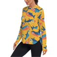 thumbnail image 2 of FORMRS Womens Long Sleeve Shirts UPF 50+ Sun Protection Quick Dry Fishing Hiking Tops, Size S-2XL, Yellow Sardines Pattern, 2 of 8