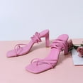thumbnail image 4 of Anuirheih Open Toe Comfortable Large Size Chain One-word Fashion Sandals Sandals Women (Hot Pink), 4 of 4