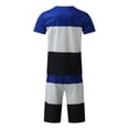 thumbnail image 3 of Vedolay Mens Short Outfit Mens Short Sets 2 Piece Outfits Summer Shirt and Shorts Set,D-Blue XXL, 3 of 5