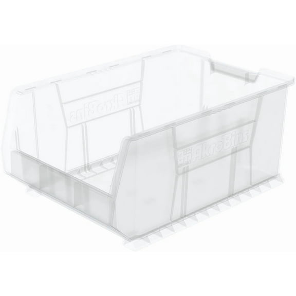 Akro-Mils 30288 Super-Size AkroBins Plastic Storage Bins, Space-Saving Stackable Bins for Garage, Classroom, Warehouse Organization, 24-Inch L x 16-Inch W x 11-Inch H, Clear, 1-Pack
