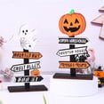 thumbnail image 3 of 2 piezas de decoración de madera para ambiente festivo de Halloween, decoración de tarjetas para mesa, decoración creativa para Halloween, 3 of 5