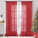 thumbnail image 1 of Cortinas BGment Lino Juego de 2 Paneles 240x132 cm Rojo Semi Translúcido, 1 of 9