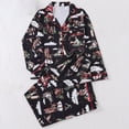 thumbnail image 3 of Cute Womens Fall Pajamas Floral Print Pajama Long Sleeve Top with Lapel Collar and Pants Soft Comfy Sleepwear for Nightwear and Homewear, 3 of 5
