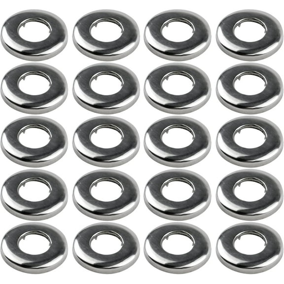 20Pcs 3/4 Inches Round Chrome Plated Stainless Steel Escutcheon Flange Cover,Faucet Escutcheons Kitchen and Bathroom Water Pipe Wall Covers Cover(2.2"/56mm OD.)