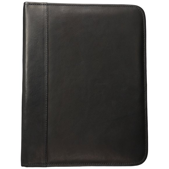 Piel Leather Three-Ring Binder Blk, Black, One Size