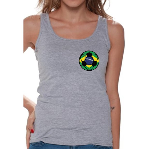 Awkward Styles Brazil Tank Top for Women Brazilian Soccer Tank Brazilian Gifts