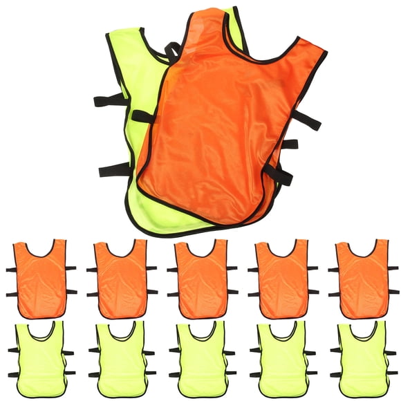WHAMVOX 12 Pcs Gilet d'Entraînement d'Équipe Orange Lavable en Machine Pinnies pour Entraînement Sportif pour Équipement de Fan