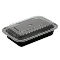 Pactiv Corp. NC8168B Newspring VERSAtainer 5 x 7.25 x 1.5 16 oz Plastic Microwavable Containers - Black/Clear (150/Carton)