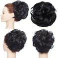 thumbnail image 3 of SEGO Messy Bun Hair Piece Ponytail Hair Extension Synthetic Scrunchy Wavy Real Hair Bun Fake Hair Elastic Hair Extensions for Women Black/Blonde/Palm Colors, 3 of 8