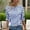 Blue, variant on MORTTIC Women's Striped Casual Button-Up Shirt - Round Neck Summer Top, Breathable Non-Stretch Summer Shirt