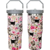 Yorkie Gifts for Dog Lovers 30 OZ Yorkie Tumbler Cup for Women Men Yorkie Design Travel Mug Stainless Steel Insulated Water Bottle