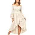 thumbnail image 2 of KICILVS Renaissance Dress Women Layered Flare Sleeve Off Shoulder Ruffle A Line Dress Goth Party Cosplay Halloween Witch Costume, 2 of 4