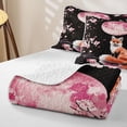 thumbnail image 4 of Erosebridal Gold Fox Moon Twin Quilt Set for Girls, Japanese Cherry Blossom Twin Coverlet Set, 2-Piece, 4 of 7