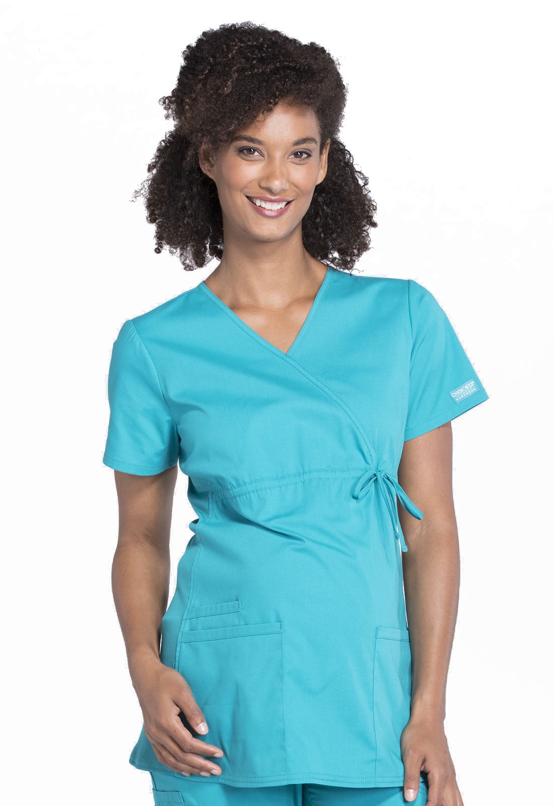 Cherokee Workwear Professionals Maternity Women's Scrubs Top Mock Wrap WW685