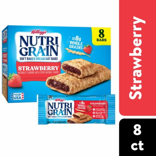 2X - Kellogg's Nutri-Grain Strawberry Breakfast Bars-8 ct