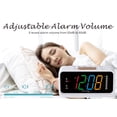 thumbnail image 5 of ZAPALA expert Radio despertador, 2 alarmas, pantalla LED gigante, radio reloj digital FM con puerto de carga USB, visualización de días, volumen ajustable y atenuador, luz nocturna, repetición para ni, 5 of 5