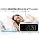 thumbnail image 5 of ZAPALA expert Radio despertador, 2 alarmas, pantalla LED gigante, radio reloj digital FM con puerto de carga USB, visualización de días, volumen ajustable y atenuador, luz nocturna, repetición para ni, 5 of 5
